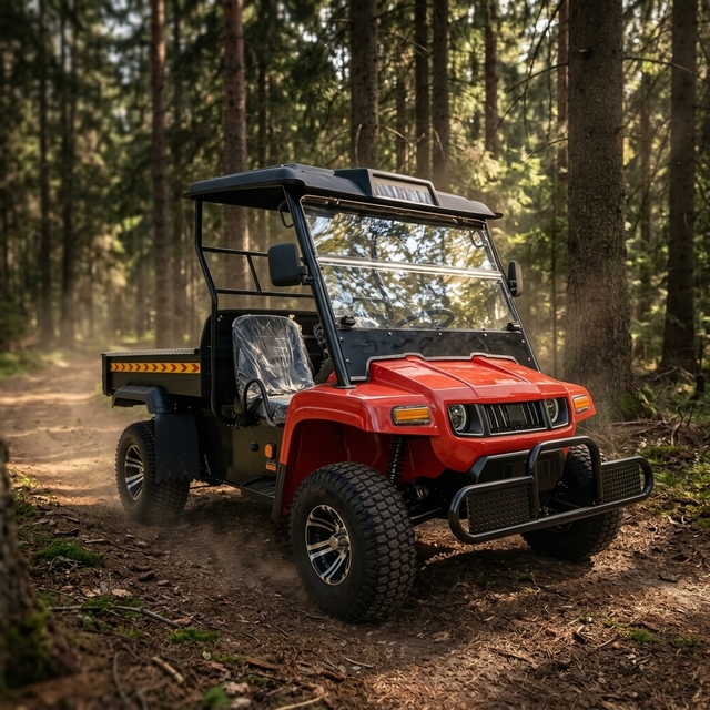 Powerful 4WD Electric Side-by-Side UTV, 4x4 Off-Road Utility Vehicle for Forest Adventure & Farm Work