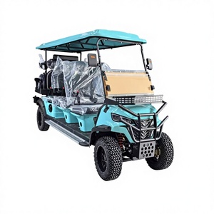 White and Black Electric Off-Road Golf Cart 5-6 Seats 72V 30-50Km/h 90km <b>Range</b> Sightseeing Cart - Product Image 1