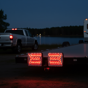 2pcs 12V Carré Magnétique LED Feux Arrière Étanche Remorque Licence Lampe Kit d'Éclairage de Remorquage Faisceau de Câblage pour Bateau Camion Campeur - Product Image 2