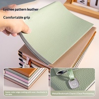 Carnet A5 à couverture souple, personnalisé, élégant, avec couverture en PU grain litchi, cadeau idéal pour les réunions d'affaires et les agendas étudiants