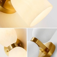 Nouvelle applique murale en marbre espagnol de luxe, style nordique, lampe murale LED de couleur crème pour chambre à coucher, à poser près du lit