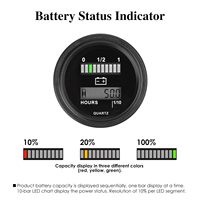 Indicateur de niveau de batterie au plomb étanche avec plage de mesure 12V-72V 0-999999H TOT pour voiturette de golf, chariot de club, chariot élévateur