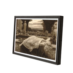 OEM Intelligent <b>Digital</b> Photo Frame Private Gallery New Anti-Glare Matte LCD Touch Screen WiFi Audio Video Playback Wood <b>Clock</b> - Product Image 2