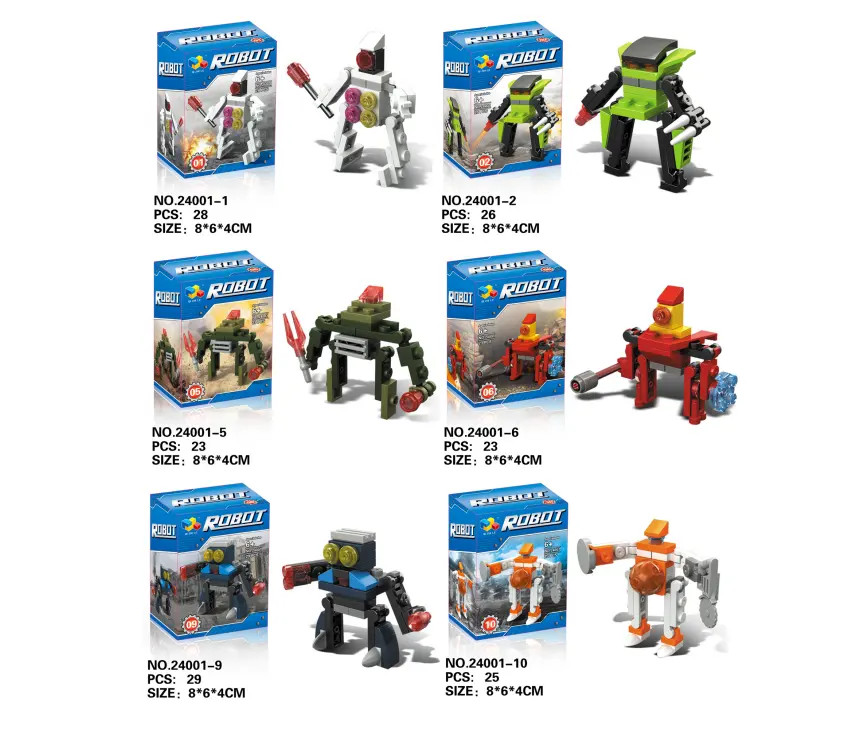 2022 DIY mini heroes blocks 12 in1 robot building blocks toys for kids small brick promotion toys