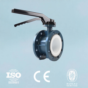 Awwa dn100 pn16 כוח ידני 4 ידית ידית יציקה יציקה פלדה רכה סוג חותם פרפרים - Product Image 3