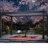 Pergola Bioclimatique Motorisée Écologique en Aluminium Sweet Home avec Toit à Lames Rétractables pour Extérieur, Abri de Jardin Imperméable et Naturel