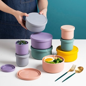 Chất lượng cao 250ml cấp thực phẩm Silicone <span class=keywords><strong>container</strong></span> thực phẩm di động Hộp lưu trữ Silicone Hộp Ăn Trưa cho trẻ em - Product Image 1