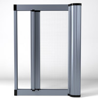 Puerta Mosquitera Retráctil PLFE con Marco de Aluminio, Pantalla Enrollable, Barra Deslizante, Puerta con Pantalla Enrollable