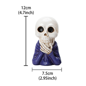 Adorno de Resina Creativo para Halloween, Calavera Sonriente Traviesa, Decoración Festiva Espeluznante pero Acogedora - Product Image 5