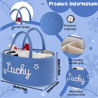 Panier de rangement portable pour pépinière Organisateur de caddie de couches pour bébés avec compartiments et poignées interchangeables