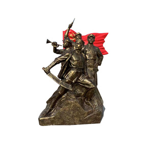 Escultura de Fibra de Vidrio Imitación Bronce del Ejército del Octavo Ejército, Hecha a Mano, para Montaje en Suelo Exterior, Forma Irregular, lbt-261 - Product Image 4