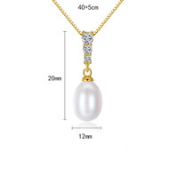 Collar de perlas de agua dulce de plata esterlina 925 chapado en oro de 18 quilates