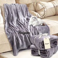 Flanell-Fleece Strickdecken Großhandel Moderner Stil Raschel Ananas-Festmuster Mikro-Flanell-Decke