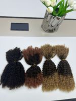 100% cheveux humains Afro crépus en vrac cheveux Ombre 27/4/27 personnaliser la couleur Super Double dessiné 4B4C Afro crépus en vrac pour tressage torsadé