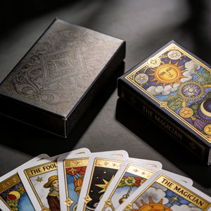 Cartas de Tarot Personalizadas con Caja Plegable, Impresión Dorada, Mazos de Oráculos Espirituales, Afirmaciones Positivas Diarias para Adultos, Tarjeta de Cumpleaños - Product Image 1