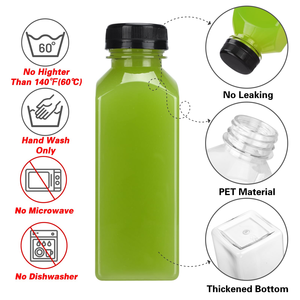300Ml Practical Transparent PET Plastic Food Grade Bottles for Juice Beverage Packaging With Screw Cap - Product Image 2