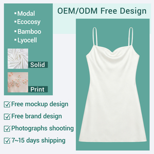 XIAJIE ODM Custom Ice Silk Summer Sexy Satin Thin Women's Elastic Waist Breathable Front Logo Sleepwear Lounge Wear Nightdress