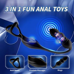 Chiyuan Model L--1618 Alat Pijat Prostat Pria 2-in-1 dengan Remote Control, Anal Plug Bergetar, Cock Ring Mini Bullet Buatan Guangdong - Product Image 2