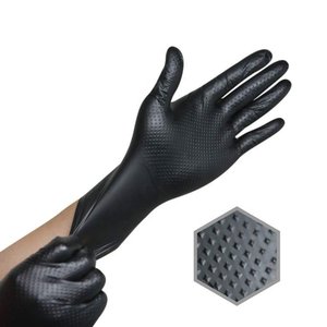 8 Mils Thick Nitrile <b>Powder</b> Free Disposable Glove 300mm Finger <b>Textured</b> Soft Comfortable Everyday Use Enhanced Anti-Slip - Product Image 4