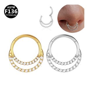 Anneau de nez segmenté Gaby, nouveau style, en titane ASTM-F136, bijoux de mode, piercing pour femmes - Product Image 1