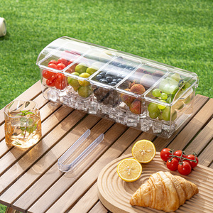 Multifunctional Kitchen Storage <b>Box</b> With Lid Transparent Salad Plate Rectangle Flip Top For Picnic Food Storage - Product Image 2