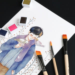 Paul Cezanne 3 pièces <span class=keywords><strong>débutant</strong></span> Art Supply Set peint à la main acrylique Gouache brosse ridules Nylon cheveux <span class=keywords><strong>matériel</strong></span> pour pinceaux - Product Image 4