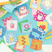 100 notes autocollantes par paquet, série Wish Keepsake Album, mini notes autocollantes basiques, décorations de journal mignonnes dessinées à la main