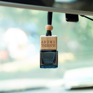 Deodorante per auto in bottiglia di vetro con ricarica vuota nera da 8ml con diffusore di profumo per auto con copertura in legno e nero - Product Image 2