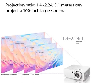 Projecteur de cinéma maison portable Optoma ZK551, 5100 lumens, laser 4K Ultra-HD, 3D, sans écran, cinéma privé en intérieur - Product Image 6