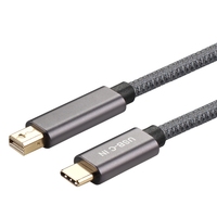 Câble USB-C vers Mini DP plaqué or 4K 60Hz de 2 m (6,6 pieds) avec gaine tressée en PVC pour moniteur/projecteur/ordinateur (en stock) - Modèle OEM 2026