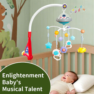 Huanger, cama infantil para dormir, juguetes giratorios para cuna de bebé, juguetes colgantes, cuna musical móvil con luces nocturnas y música <span class=keywords><strong>relajante</strong></span> - Product Image 5