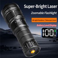 Lampe torche rechargeable en alliage d'aluminium, LED super lumineuse, 5 modes, zoom, étanche IP65, portée du faisceau 300-400 m