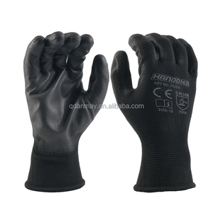 Guantes de Trabajo de Poliéster de Calibre 13 con Recubrimiento de PU, Antiestáticos, Sin Polvo, Finos, Venta al por Mayor de Fábrica, Guantes de Seguridad de Trabajo Económicos HY - Product Image 1