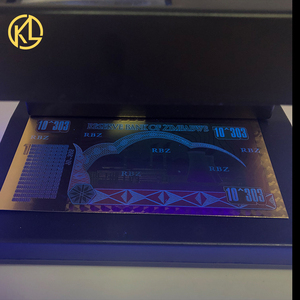 1000 pièces de billets de banque zimbabwéens d'un centilliard de dollars avec certificat et étiquette de sécurité, lumière UV pour collection - Product Image 4