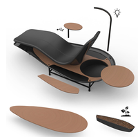 Chaise longue en bois de style nordique moderne avec housse amovible pour salon et salle à manger