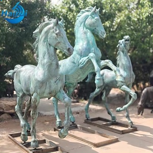Statues de chevaux en bronze coulé grandeur nature pour jardin extérieur, sculpture pour manoir - Product Image 2