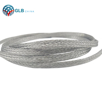 Cable trenzado de cobre plano de 6 mm y 20 pies con área de sección transversal de 2.5 mm², revestimiento trenzado de cobre para protección EMF, cables eléctricos