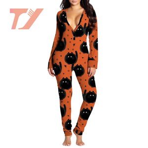 <strong>Halloween</strong> Womens Animal Print One Piece Sleepwear Butt Flap <strong>Onesie</strong> Pajamas for <strong>Adults</strong> - Product Image 5