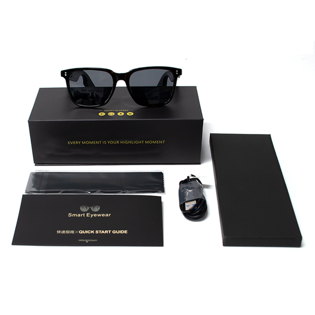 Custom Logo High Quality Smart Stylish Sunglasses Blue Light Blocking Computer Glasses with Bluetooth Hands-free Calls Driving