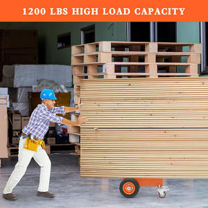 Chariot à panneaux JH-Mech Chariot de porte robuste Capacité de 1200LBS Déplacement de cloison sèche avec roues pneumatiques de 8 "Chariot d'installation de porte en acier - Product Image 6