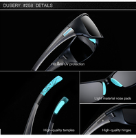 Gafas de Sol Deportivas Personalizadas DUBERY para Hombre 2026, Polarizadas con Protección UV, Monturas Azules y Rojas, Fabricadas en Alibaba