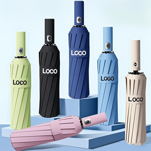 Wholesale Promotional Gift Folding Automatic Windproof Umbrella with logo - Product Image 1