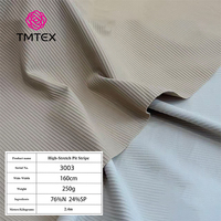 76% Nylon 24% Spandex Rib gebreide stof 250GSM 4-weg stretch ademend effen snel drogend voor meisjes bikini badkleding strandkleding