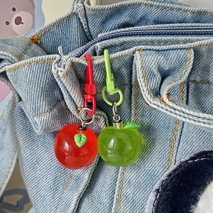 Christmas Eve Gift Cute Cartoon Fruit Transparent 3D Apple-Shaped Resin Keychain Color-Changing <b>Couples</b> Decorative <b>Ornament</b> - Product Image 4