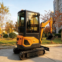 Mini-excavatrice hydraulique compacte de 1,5 tonne, mini-excavatrice sur chenilles pour la ferme et le jardin