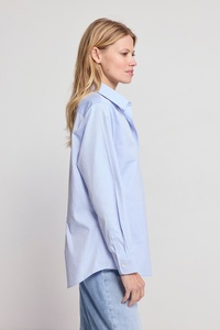 Chemisier <span class=keywords><strong>en</strong></span> popeline pour femme 100 % coton à manches longues, couleur unie, coupe décontractée, chemises boutonnées pour le quotidien, logo personnalisé du fabricant - Product Image 4