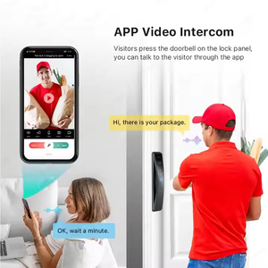 <span class=keywords><strong>Enrique</strong></span> Tuya 3D Face Real Time Video Intercom Electronic Digital Password Tarjeta de huellas dactilares Llave Cerradura de puerta de ACERO INTELIGENTE - Product Image 4