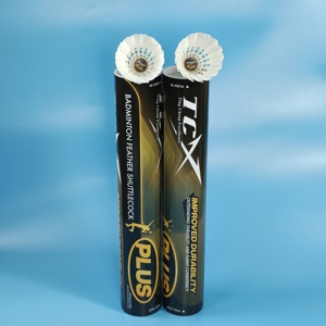 Volantes de bádminton <span class=keywords><strong>TCX</strong></span> PLUS de nivel de torneo, primera calidad, de plumas de ganso, con corcho natural, duraderos, profesionales, para entrenamiento, 5g, internacionales - Product Image 1