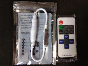 12-24V 11Key <span class=keywords><strong>Mini</strong></span> RF Controle Remoto Sem Fio LED Dimmer Para 5050 3528 2835 Única cor Led Strip Lights - Product Image 2