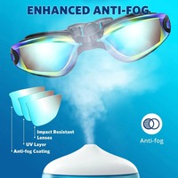 Lunettes de natation professionnelles étanches, anti-buée, protection UV 100%, sans fuites, en silicone et plastique, pour adultes hommes